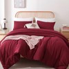 ROSGONIA King Size Comforter Set Dark Red,3pcs King Comforter Set(1
