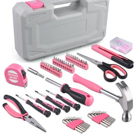 WINNER 150-Piece Pink Color All-Purpose Household Tool Kit in Toolbox Storage Case, Perfect for Women, Ladies and Girls with General Home Repairs, DIY Project, Garage, Office and College Dormitory Use