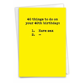 40 Things to Do Birthday Funny Greeting Card
