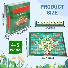 KAOVCXR Spelling Games, Extra Board with Clear, Print Text and Letter Tiles | Games Word | Alphabets Learning Educational Puzzle Gift for Preschool Kids Boys Girls Age 6+ Years Old XXL 35cm