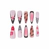 BABALAL Press on Nails Long Stiletto Fake nails Brown Tortoise
