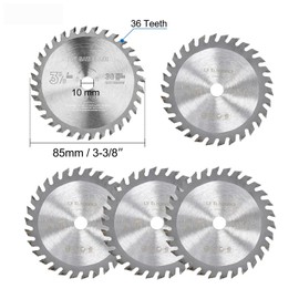Pack of 5 Circular Saw Blades Diameter 85 x 10 mm 36 Teeth Wood Circular Saw Blades Carbide Saw Blade for Mini Handheld Circular Saw TCT Cutting Interchangeable Teeth Wood Circular Saw Blade