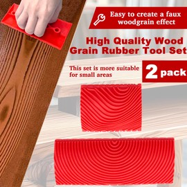 LUTQ 2 Pack Wood Grain Tool - Natural Woodgrain Maker for Decorative Painting Premium Wood Graining Tool Set Enhance Your DIY Projects with Wood Grain Patterns