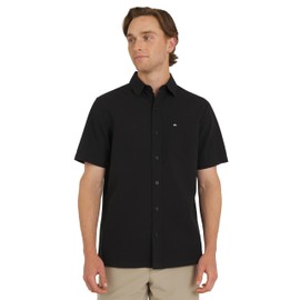 Quiksilver Men's Seersucker Shirt, Black