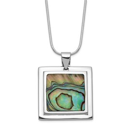 925 Sterling Silver Abalone Pendant Necklace