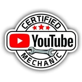 Any Custom Product Certified YouTube Mechanic Sticker (3-Pack) | 2.5" Funny Hard Hat, Tool Box Deca