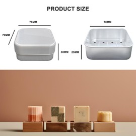Pack of 2 Aluminium Travel Soap Box Waterproof Soap Dish with Drainer Travel Soap Box Metal Soap Dish Soap Storage Soap Box Square Soap Dish for Travel