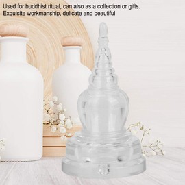 HEEPDD Crystal Stupa, 3in Acrylic Buddhism Dagoba Stupa Tower Statue Mascot Buddhist Supplies for Temple Home Decoration