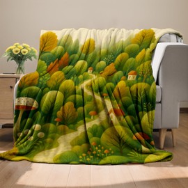 Manta de Bosque Fantástico, Manta de Franela Suave y Acogedora para Adultos, Mujeres, Niños, Decoración del Hogar para Sofá, Cama, 152x127 cm
