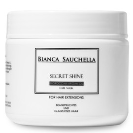 Bianca Sauchella Secret Shine Hair Extensions Nourishing, Repair Hair Mask with Moroccan Argan Oil Moisture Retaining for Extensions and All Hair Types Omega 6, Vitamins A and E Promotes Growth 500 ml