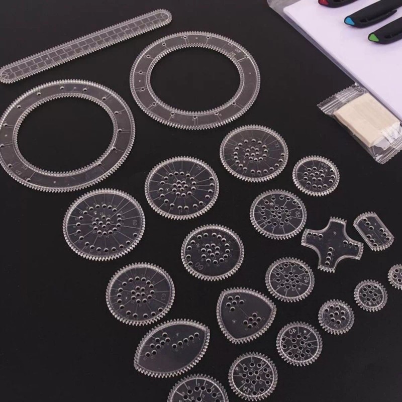 Universo en Linea Set 22 Engranajes Juego Espirógrafo Dibujo Espiral