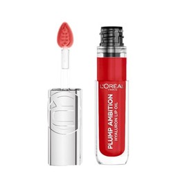 L'Oréal Paris Plump Ambition Lip Oil, Brillo Labial Efecto Voluminizador con Ácido Hialurónico, Hidratación Intensa para tus Labios, Tono Rouge in Love, 5 ml