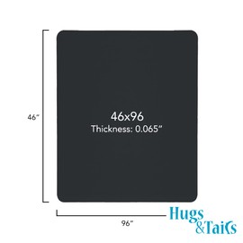 HugsandTails Under Pet Cage Mat for Bird Cages, Reptile Aquariums, Dog Kennels, Water-Resistant Pad for Hard Floors and Surfaces, 46 Inches x 96 Inches, Black