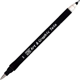 ZIG Art and Graphic Twin Tip Brush Marker Pen 800 Cool Grey 1