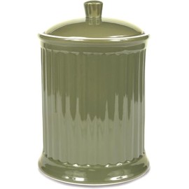 Omniware Simsbury XL Canister, 120oz Stoneware Cookie Jar with Lid, Large Kitchen Storage Container, Airtight Farmhouse Canister for Flour, Sugar, Coffee, or Snacks (Olive)