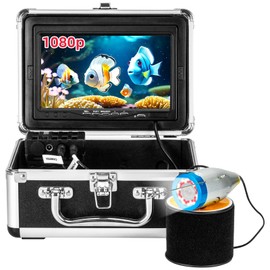 WOSHIJIE Underwater Fishing Camera, 7" HD LCD Fish Finder with 36pcs Infrared White Dual Lights 1200TVL Waterproof Fishing Camera IP68 for Boat, Lake, Ice Fishing