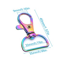 12 PCS Colorful Lobster Clasps Swivel Trigger Snap Hooks, Key Chain Hooks with D Ring for Bags, Lanyard Clips, Key Rings, Puppy Chains