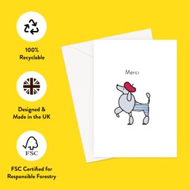 LEMON LOCO Merci Greeting Card | Funny Thank You Card, French Thank You, Appreciation Card, Thanks, Gratitude