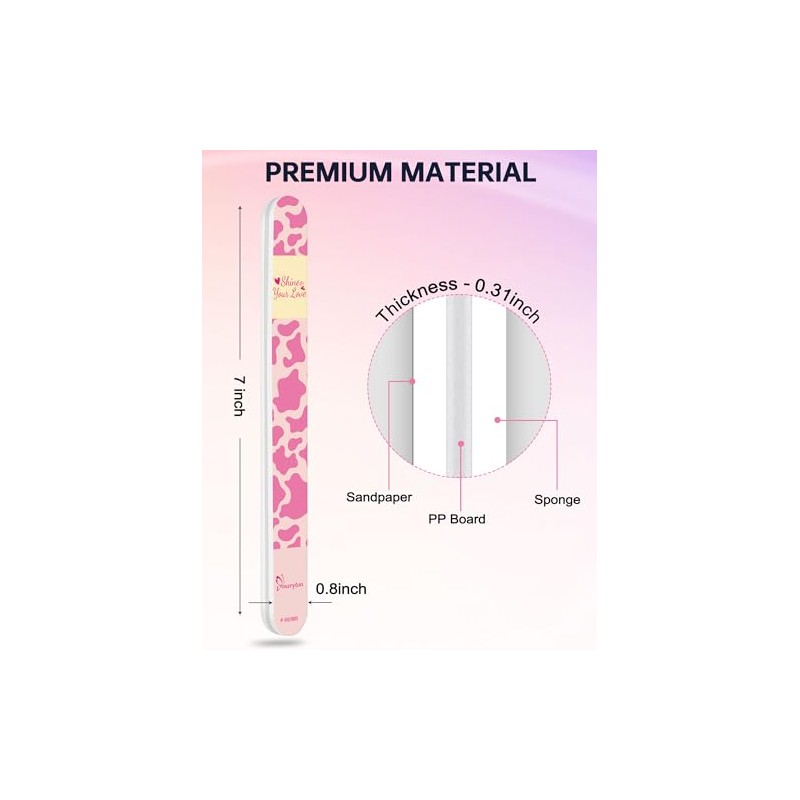 Maryton Nail Buffer, Shiny Buffing File for Natural Nails, 3PCS