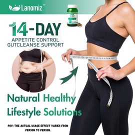 LANOMIZ Gut Health Complex – Delayed-Release Probiotics, White Kidney Bean Extract & 5-HTP for Digestive Support, Mood Balance & Wellness, 60 Capsules