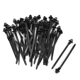 Sydien 4.7Inch Push Mount Car Cable Zip Ties Nylon Tie Wraps Black 50 Pcs