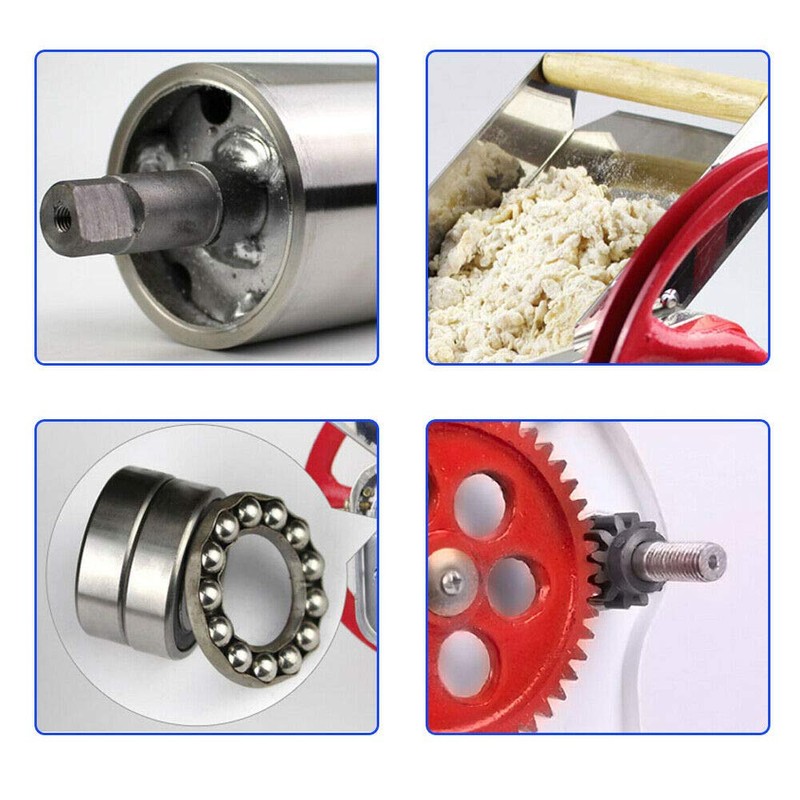 Commercial Pasta Roller Machine, Hand Crank Noodle Maker Adjustable Thickness