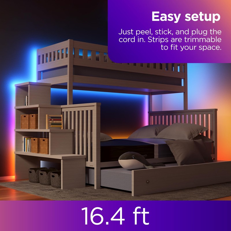 Roku Smart LED Light Strip+, 16.4ft - Color Options with