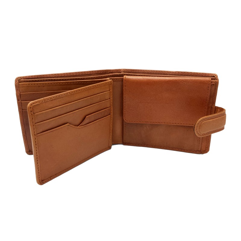 Buono Pelle RFID Blocking Mens Designer Soft Veg Tan Leather