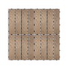 11 PCS Wood Plastic Composite Interlocking Deck Tiles 12" x