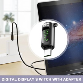 USB Voltage Tester | Extension Adapter with Digital Display - 40Gbps 240W Real Time Digital Display USB Adapter for Headphone, Computer, Printer, Tablet, Laptop