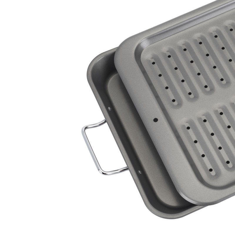 GoodCook Everyday Nonstick Steel Broiler Pan, 11.5" x 14.25", Gray