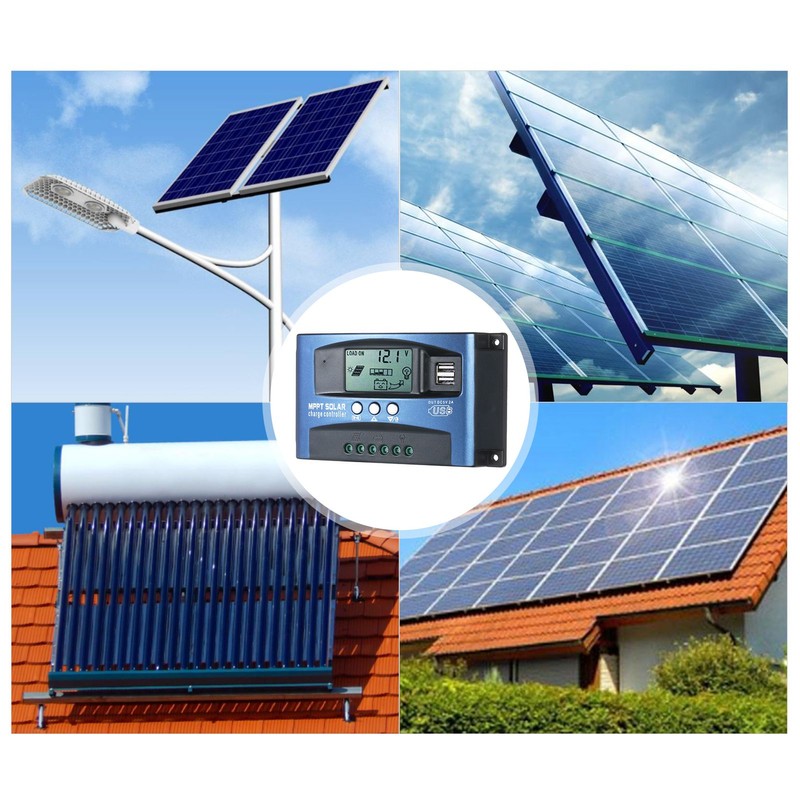 MPPT Solar Charge Controller Dual USB Solar Controller Smart LCD