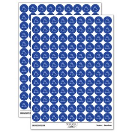 Curious Baby Seal 200+ Round Stickers - Gloss Finish - 0.50" Size - Dark Blue