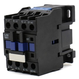Baomain AC Contactor CJX2-1801 24V 50/60 Hz Bobina 3 fases 660V 18A, interruptor de contactor auxiliar 1NC, control de circuito universal, montaje en riel DIN