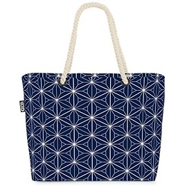 VOID Shoji Kumiko Pattern Beach Bag Shopper 58 x 38 x 16 cm 23L XXL Shopping Bag Travel Bag Beach Bag
