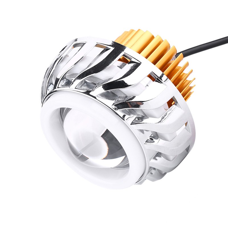 Motorcycle LED Headlight Projector Lens Dual Angel Devil Eye Head