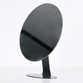 NEZZOE Oval Makeup Mirror, 12 Inch Metal Desk Mirror, Frameless Table Mirror with Stand, Counter Vanity Mirror