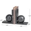 Deco 79 Marble Geometric Sleek Orb Bookends with L- Shaped