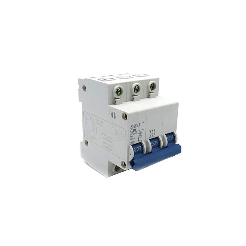 Dahszhi DIN Rail Mounted Circuit Breaker AC 400V 20A 3