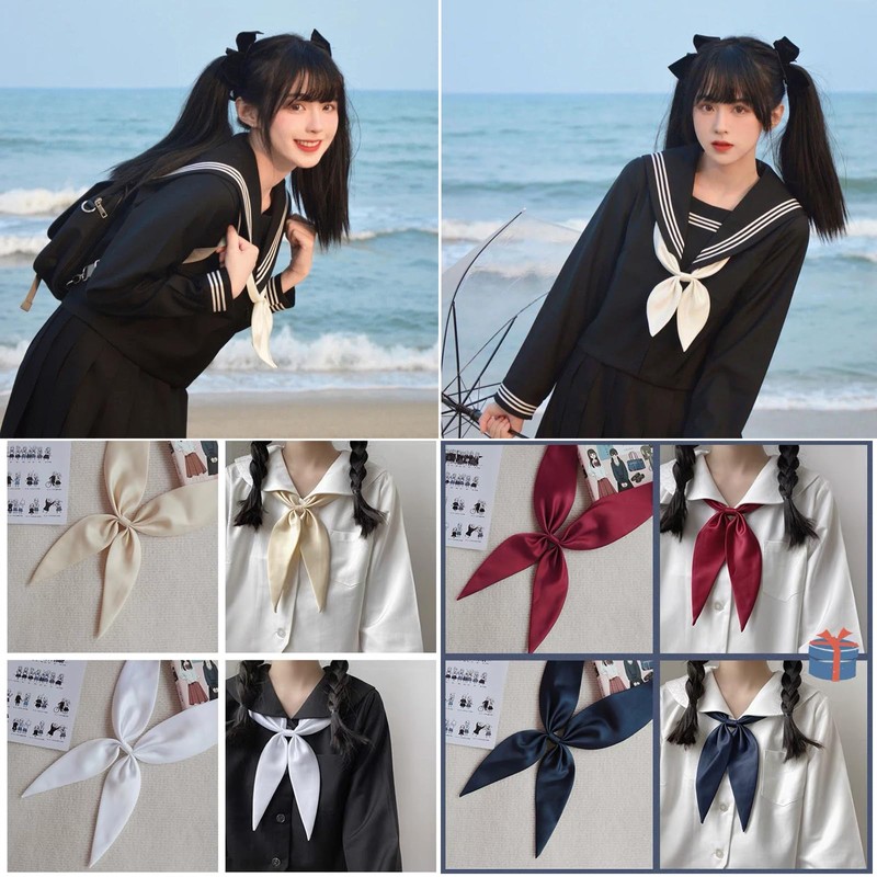 Good 2-Piece Set, Super Long, For Sailor Uniforms, Simple, Scarf,