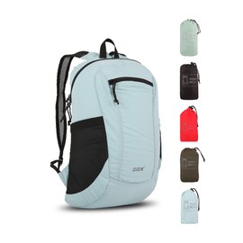 GOX Foldable 20l Backpack For Travel Lightweight Hiking Packable Daypack for Men Travel Camping Outdoor Bag Women (Sky Blue)