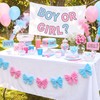 Hotop 6.5ft Pink and Blue Velvet Bow Garland Banner -