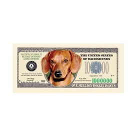 American Art Classics Pack of 25 - Dachshund Million Dollar Bills - Best Gift for Weiner Dog Lovers