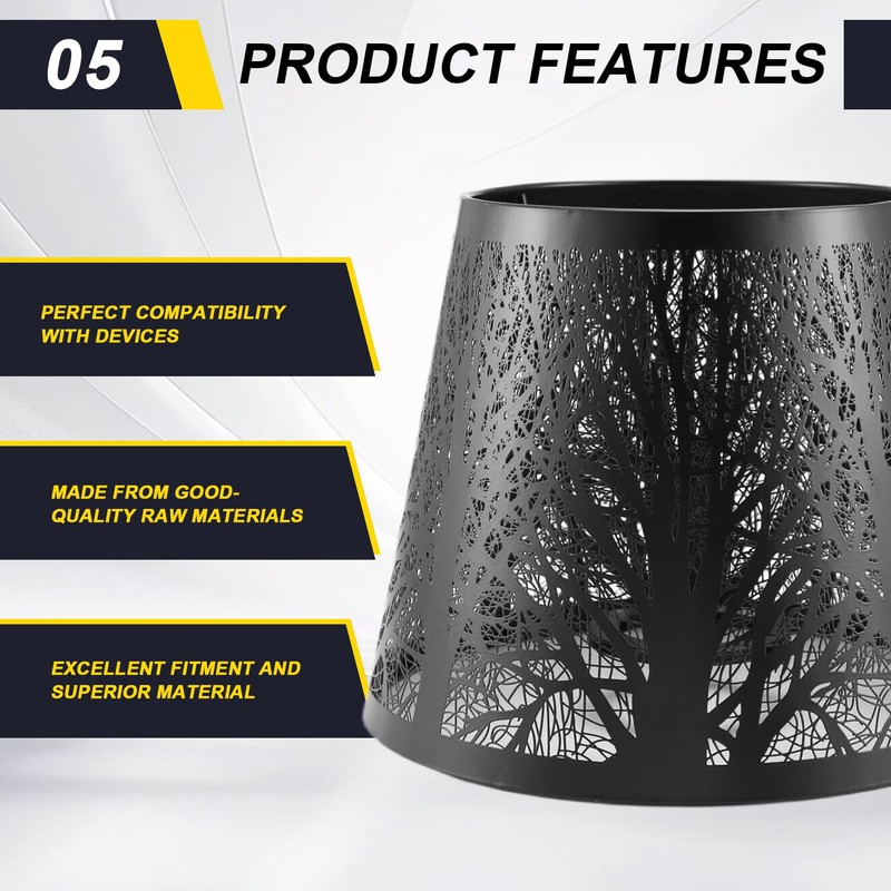 Aswalling Small Lamp Shade, Metal Lampshade with Pattern of Trees