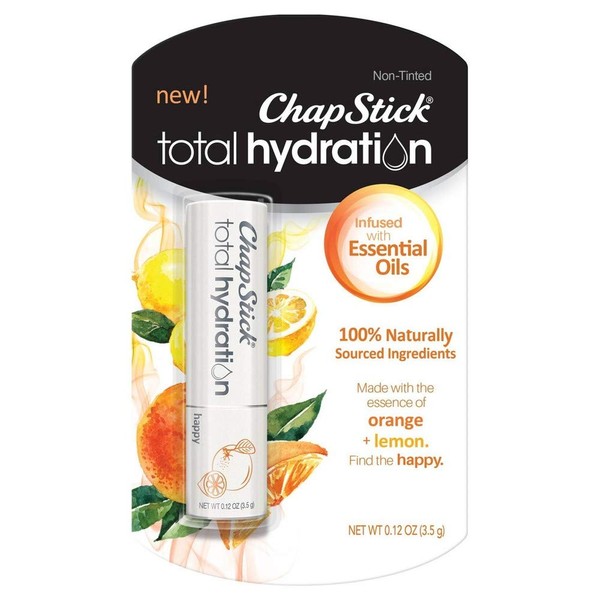 Chapstick Total Hydration Essential Oils Lip Balm - Happy - 0.12oz (Pack of 6)