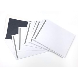 25 Mourning Envelopes, C6 = 162 x 114 mm, with Grey Bar and Grey Silk Lining