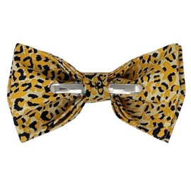 Jacob Alexander Men's Cheetah Animal Print Pre-Tied Clip-On Bow Tie