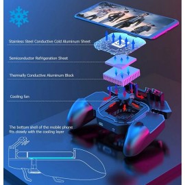 Long Endurance Semiconductor Cooling Mobile Gamepad 4 Trigger 6 Finger Operation