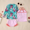 Ritatte Toddler Baby Girl 3-Piece Swimsuits Set Long Sleeve Rash
