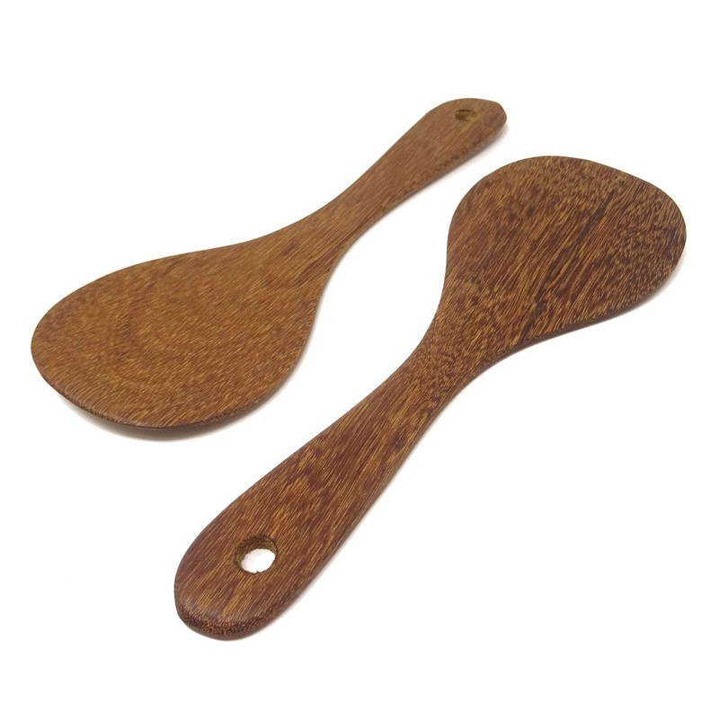 "Honbay 2PCS Wooden Rice Spoons Rice Paddles Rice Cooking Spatula